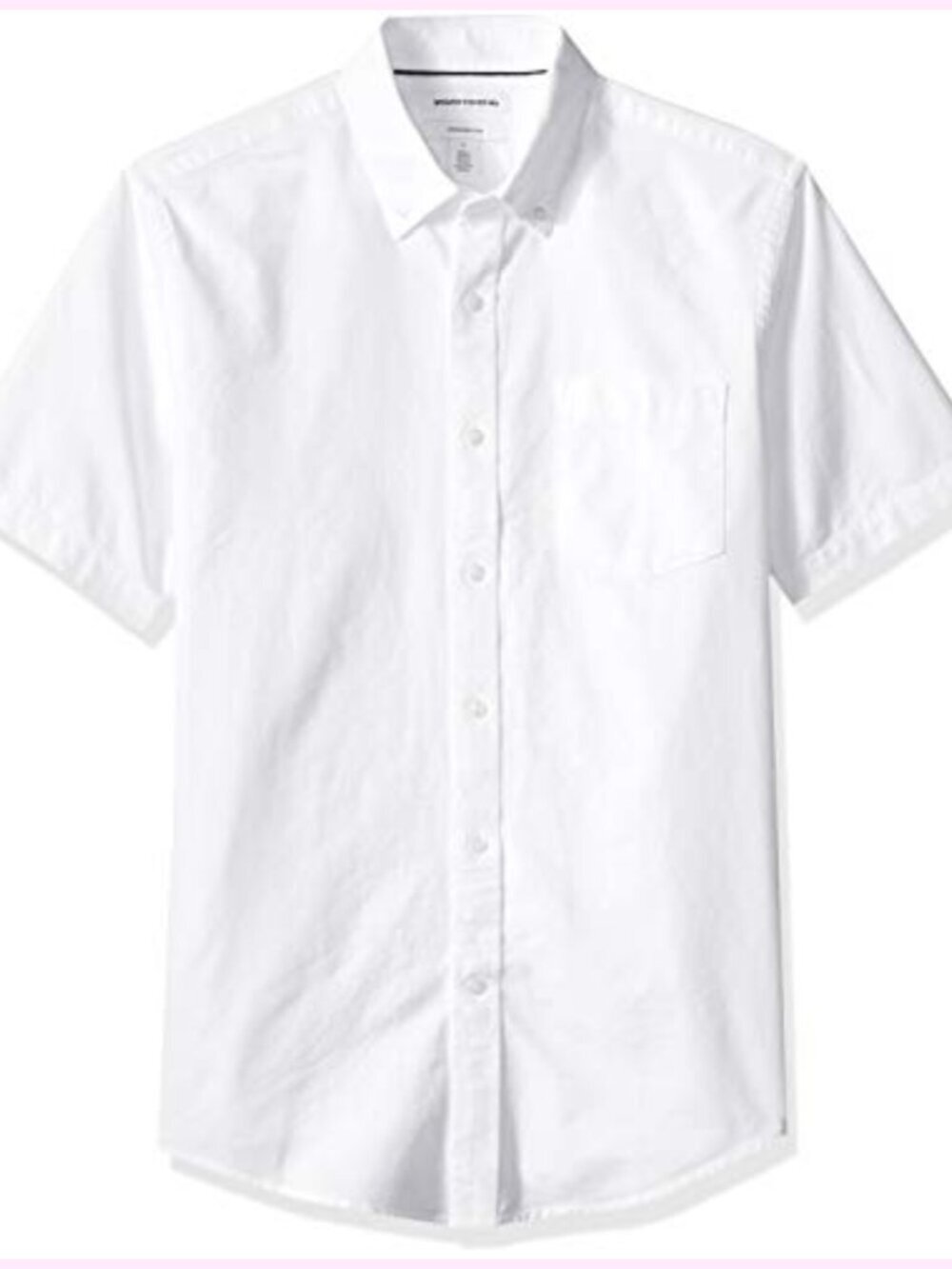 Men's Short-Sleeve Cotton Oxford Shirt with Pocket - Regular Fit